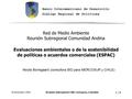 18 Noviembre 2004Reunión Subregional CAN, Cartagena, Colombia 1 / 9 Red de Medio Ambiente Reunión Subregional Comunidad Andina Evaluaciones ambientales.