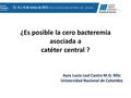 ¿Es posible la cero bacteremia asociada a catéter central ?