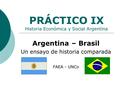 PRÁCTICO IX Historia Económica y Social Argentina Argentina – Brasil Un ensayo de historia comparada FAEA - UNCo.