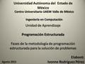 Universidad Autónoma del Estado de México Centro Universitario UAEM Valle de México Ingeniería en Computación Unidad de Aprendizaje Programación Estructurada.