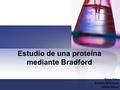 Estudio de una proteína mediante Bradford Grace Febo Zuleima Rodríguez Tatiana Rivera.