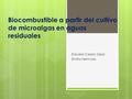 Biocombustible a partir del cultivo de microalgas en aguas residuales