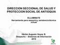 DIRECCION SECCIONAL DE SALUD Y PROTECCION SOCIAL DE ANTIOQUIA ELLUMINATE Herramienta para asesoría y asistencia técnica virtual Héctor Augusto Hoyos B.