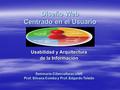 Diseño Web Centrado en el Usuario Usabilidad y Arquitectura de la Información Seminario Ciberculturas UNR Prof. Silvana Comba y Prof. Edgardo Toledo.