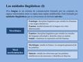 Las unidades lingüísticas (I)