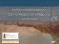 Módulo Instruccional: Como Redactar y Preparar un Ensayo Dra. Noraida Domínguez, 2010.
