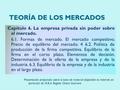 TEORÍA DE LOS MERCADOS Capítulo 6. La empresa privada sin poder sobre el mercado. 6.1. Formas de mercado. El mercado competitivo. Precio de equilibrio.