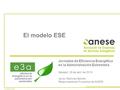© anese, 2016 El modelo ESE Ele Jornadas de Eficiencia Energética en la Administración Extremeña Badajoz, 28 de abril de 2016 Javier Martínez Belotto Responsable.