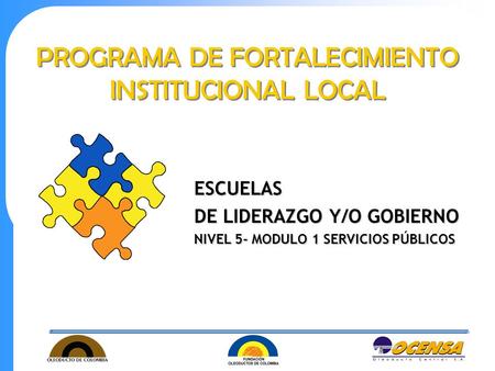 PROGRAMA DE FORTALECIMIENTO INSTITUCIONAL LOCAL ESCUELAS DE LIDERAZGO Y/O GOBIERNO NIVEL 5- MODULO 1 SERVICIOS PÚBLICOS.
