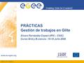 INFSO-RI-508833 Enabling Grids for E-sciencE www.eu-egee.org PRÁCTICAS Gestión de trabajos en Glite Álvaro Fernández Casaní (IFIC – CSIC) Curso Grid y.