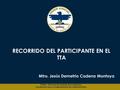 RECORRIDO DEL PARTICIPANTE EN EL TTA Mtro. Jesús Demetrio Cadena Montoya PJENL | Dirección del Instituto de la Judicatura Coordinación para la implementación.
