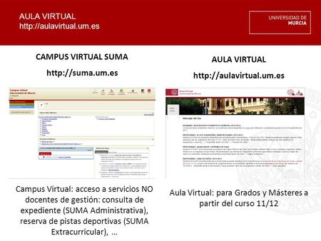 Aula Virtual: para Grados y Másteres a partir del curso 11/12