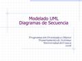 Modelado UML Diagramas de Secuencia Programación Orientada a Objetos Departamento de Sistemas Universidad del Cauca 2006.