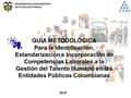 GUÍA METODOLÓGICA Para la Identificación, Estandarización e Incorporación de Competencias Laborales a la Gestión del Talento Humano en las Entidades Públicas.