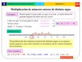 Multiplicación de números enteros de distinto signo