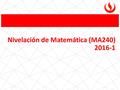 Nivelación de Matemática (MA240) 2016-1 SEMANA 5-SESIÓN 2 - Expresiones Algebraicas. - Polinomios : Grado, Valor Numérico.