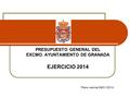 PRESUPUESTO GENERAL DEL EXCMO. AYUNTAMIENTO DE GRANADA EJERCICIO 2014 Pleno vecinal 09/01/2014.