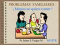 PROBLEMAS FAMILIARES : ¡ Marcos no quiere comer ! Ps Jaime E Vargas M A515TE.