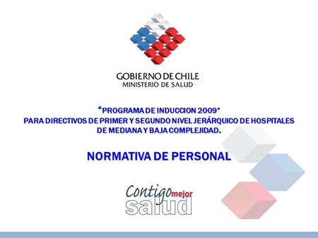 “ PROGRAMA DE INDUCCION 2009” PARA DIRECTIVOS DE PRIMER Y SEGUNDO NIVEL JERÁRQUICO DE HOSPITALES DE MEDIANA Y BAJA COMPLEJIDAD. NORMATIVA DE PERSONAL.