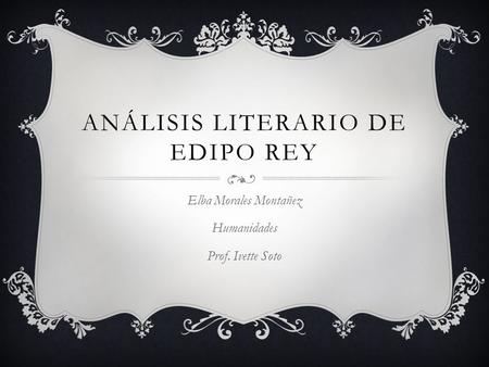 Análisis literario de Edipo Rey