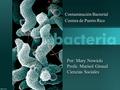 Por: Mary Nowicki Profa: Marisol Giraud Ciencias Sociales Contaminación Bacterial Costera de Puerto Rico.