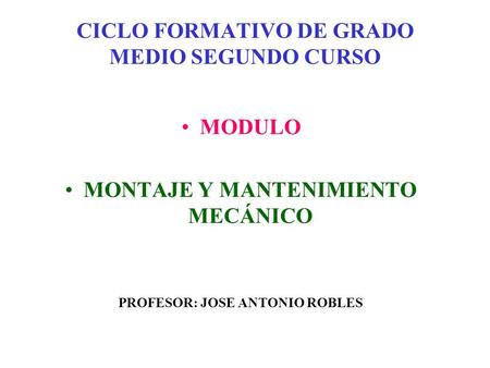 CICLO FORMATIVO DE GRADO MEDIO SEGUNDO CURSO