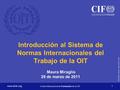 © International Training Centre of the ILO 2007 www.itcilo.org Centro Internacional de Formación de la OIT 1 Introducción al Sistema de Normas Internacionales.
