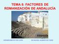 DEPARTAMENTO DE LATÍN IES RAFAEL ALBERTI DE CÁDIZ TEMA 8: FACTORES DE ROMANIZACIÓN DE ANDALUCÍA.