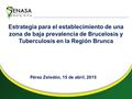 Estrategia para el establecimiento de una zona de baja prevalencia de Brucelosis y Tuberculosis en la Región Brunca Pérez Zeledón, 15 de abril, 2015.