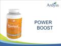 POWER BOOST. Bebida cítrica altamente recomendada para fortalecer los músculos y retardar el envejecimiento. POWER BOOST.