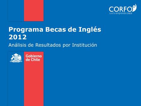 Programa Becas de Inglés 2012 Análisis de Resultados por Institución.