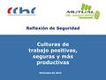 Reflexión de Seguridad Culturas de trabajo positivas, seguras y más productivas Diciembre de 2015.