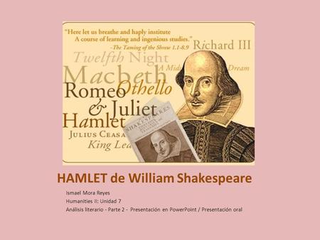 HAMLET de William Shakespeare