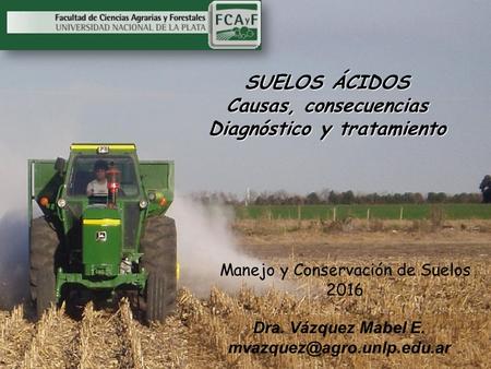 SUELOS ÁCIDOS Causas, consecuencias Diagnóstico y tratamiento