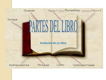 PARTES DEL LIBRO Anatomía de un libro.