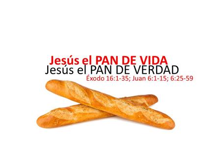 Jesús el PAN DE VERDAD Jesús el PAN DE VIDA Éxodo 16:1-35; Juan 6:1-15; 6:25-59.
