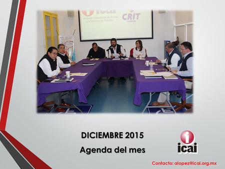 DICIEMBRE 2015 Agenda del mes Contacto: