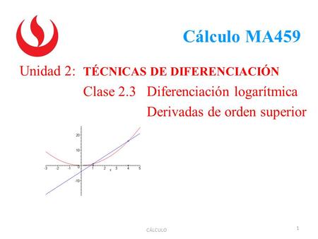 Cálculo MA459 Unidad 2: TÉCNICAS DE DIFERENCIACIÓN