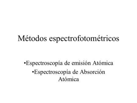 Métodos espectrofotométricos