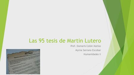 Las 95 tesis de Martin Lutero