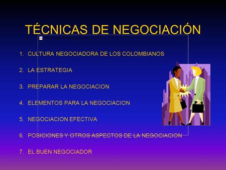 TÉCNICAS DE NEGOCIACIÓN