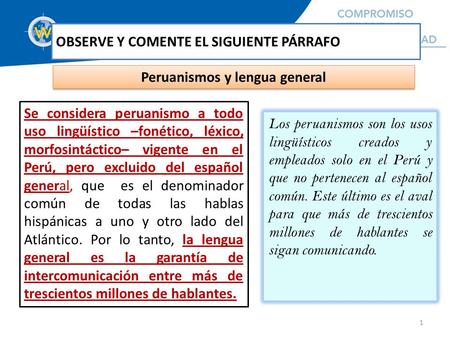 Peruanismos y lengua general
