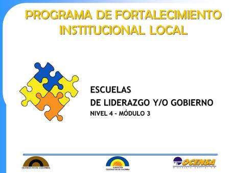 PROGRAMA DE FORTALECIMIENTO INSTITUCIONAL LOCAL ESCUELAS DE LIDERAZGO Y/O GOBIERNO NIVEL 4 - MÓDULO 3.