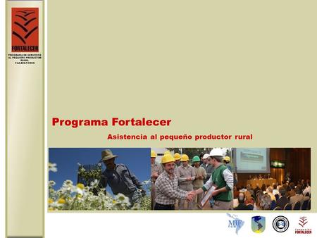 PROGRAMA DE SERVICIOS AL PEQUEÑO PRODUCTOR RURAL FAA-BID-FOMIN Programa Fortalecer Asistencia al pequeño productor rural.