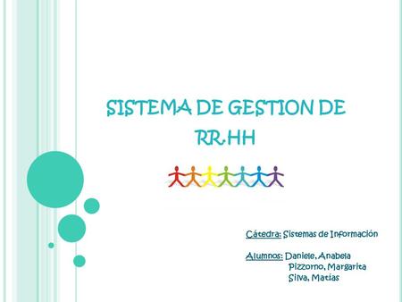 Cátedra: Sistemas de Información Alumnos: Daniele, Anabela Pizzorno, Margarita Silva, Matías.