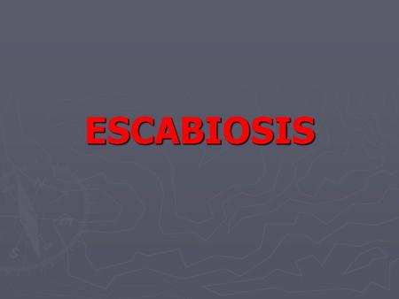 ESCABIOSIS. ► Sarcoptes Scabiei variedad hominis ► Contagio persona – persona ► Poco frecuente por fomites ► Epidemias cada 30 años ► Muy rara la forma.