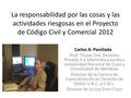 La responsabilidad por las cosas y las actividades riesgosas en el Proyecto de Código Civil y Comercial 2012.