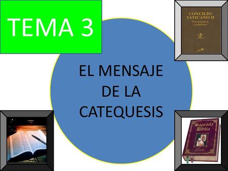 EL MENSAJE DE LA CATEQUESIS TEMA 3. AL TERMINAR EL TEMA USTED DEBE HABER PRECISADO: LA CATEQUESIS ANUNCIA A JESUCRISTO TAL COMO ES CREIDO, CELEBRADO Y.