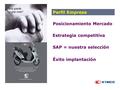 Perfil Empresa Posicionamiento Mercado Estrategia competitiva SAP = nuestra selección Éxito implantación.