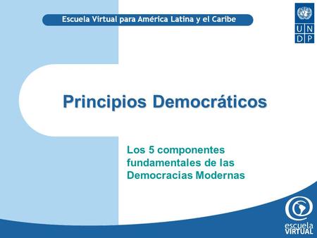 Los 5 componentes fundamentales de las Democracias Modernas Principios Democráticos Escuela Virtual para América Latina y el Caribe.